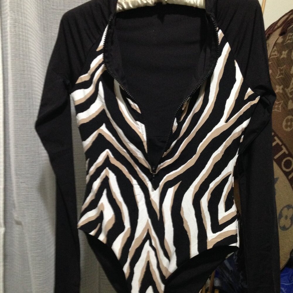 Trina Turk Black and White Zebra One Piece
